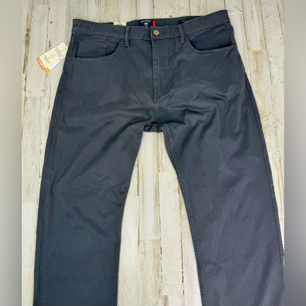 DOCKERS All Seasons Tech Straight Fit Jean Cut Pant Men's Sz 38x32 Heather Gray - Picture 3 of 13